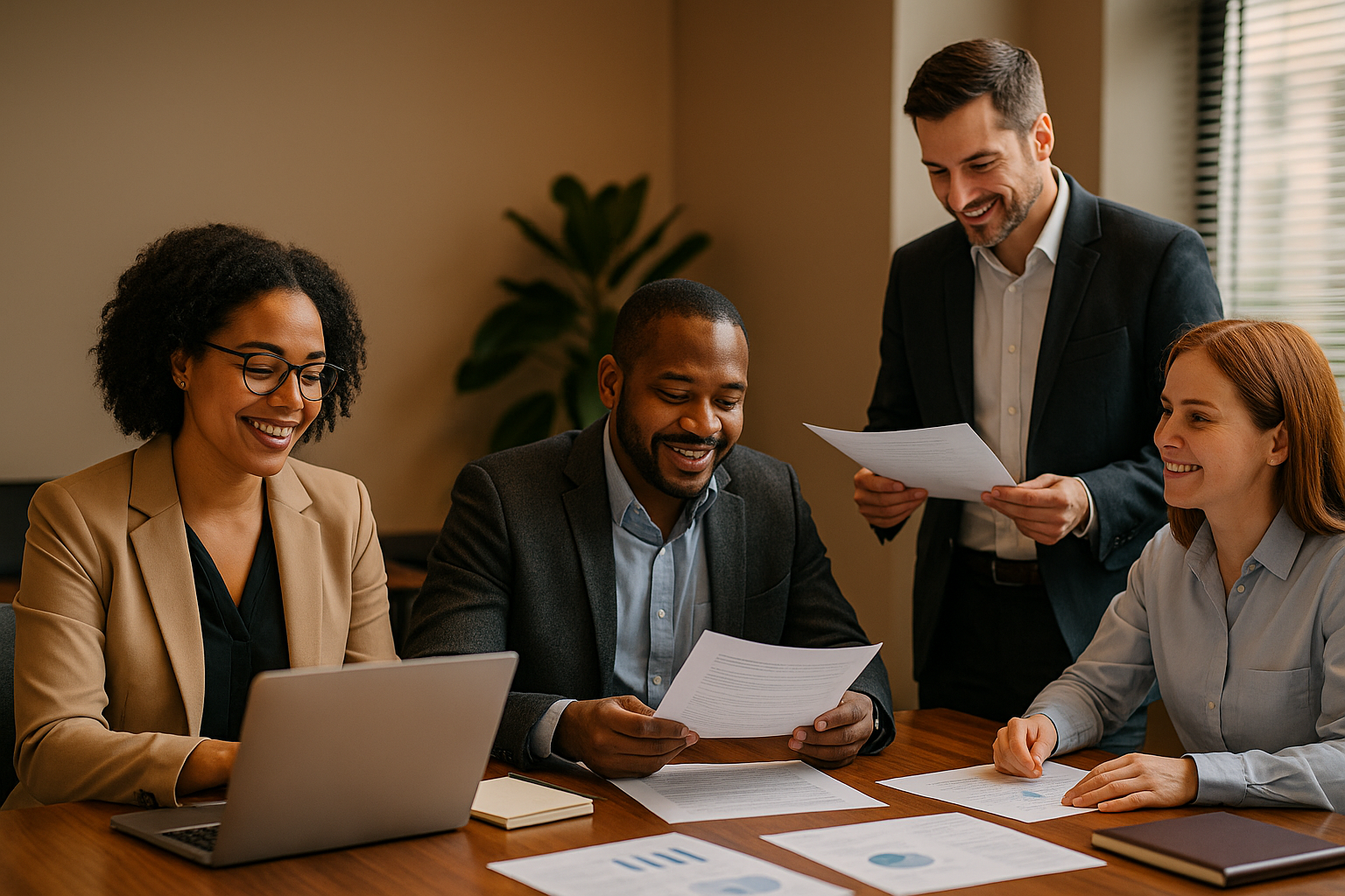 Professional team working together